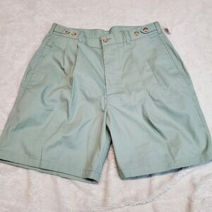 NWT‎ Vintage Grand Slam Sage Green Pleated 7" Inseam High Rise Casual Shorts 36